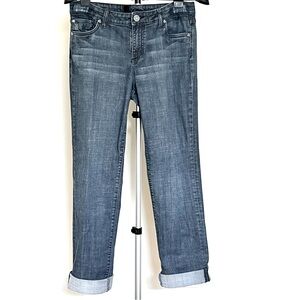 Kut From The Kloth Mid-Rise Boyfriend Cuffed Blue Jeans Size 8